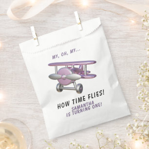 Bolsa De Papel Avión Oh Mi Tiempo Vuela Cumpleaños Primero 