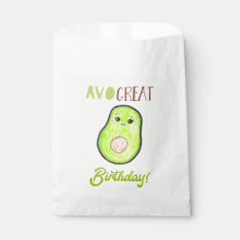 Bolsa De Papel Avo gran cumpleaños kawaii mano dibujado aguacate 