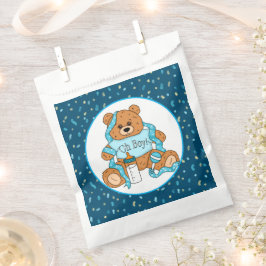 Bolsa De Papel Azul Baby Shower Oh Boy Teddy Bear