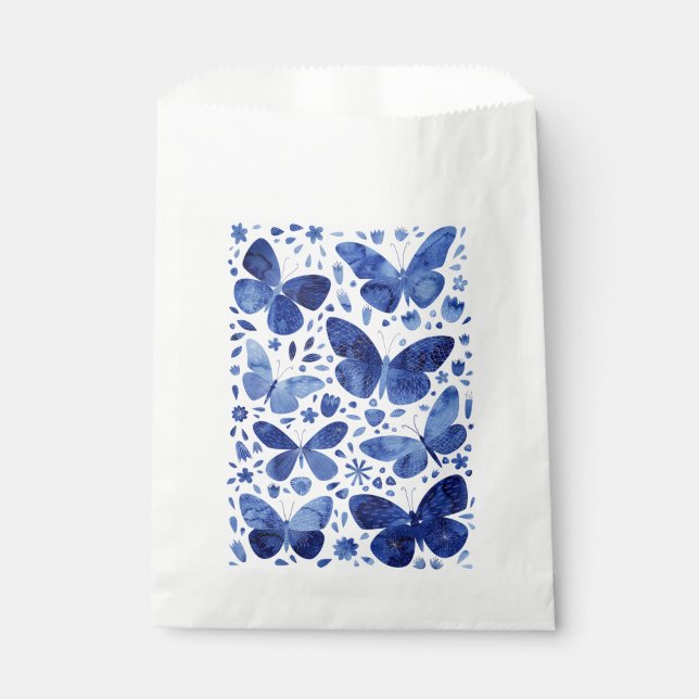 Bolsa De Papel Azul de agua de mariposas (Anverso)