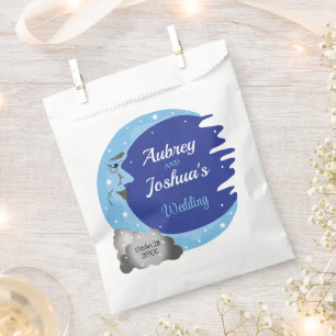 Bolsa De Papel Azul de Dos Tonos Sobre la Luna Personalizado para