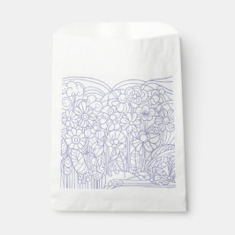 Bolsa De Papel Azul de flores