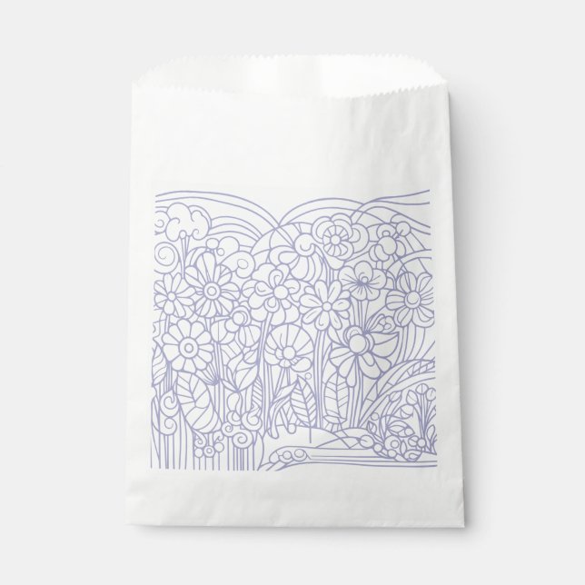 Bolsa De Papel Azul de flores (Anverso)