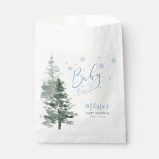 Bolsa De Papel Azul del bosque invernal está frío fuera de Baby S