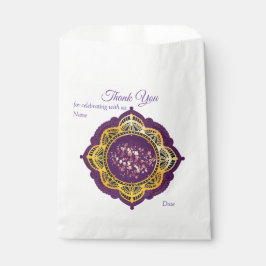 Bolsa De Papel Azul marino o violeta con Mandalas doradas