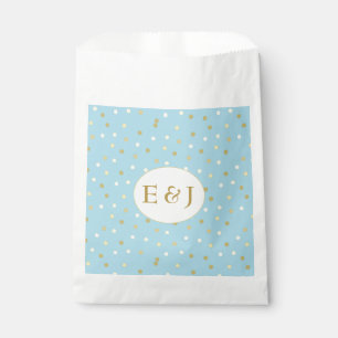 Bolsa De Papel Azul pastel dorado de moda Confeti Personalizado P