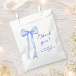 Bolsa De Papel Azul un Arco Es un Niño Baby shower gracias