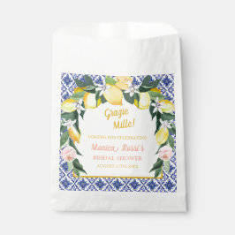 Bolsa De Papel Azulejos azules de limón italiano Gracias mil novi