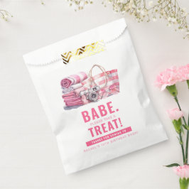 Bolsa De Papel BABE. Chica de Piscina Rosa Cumpleaños Gracias