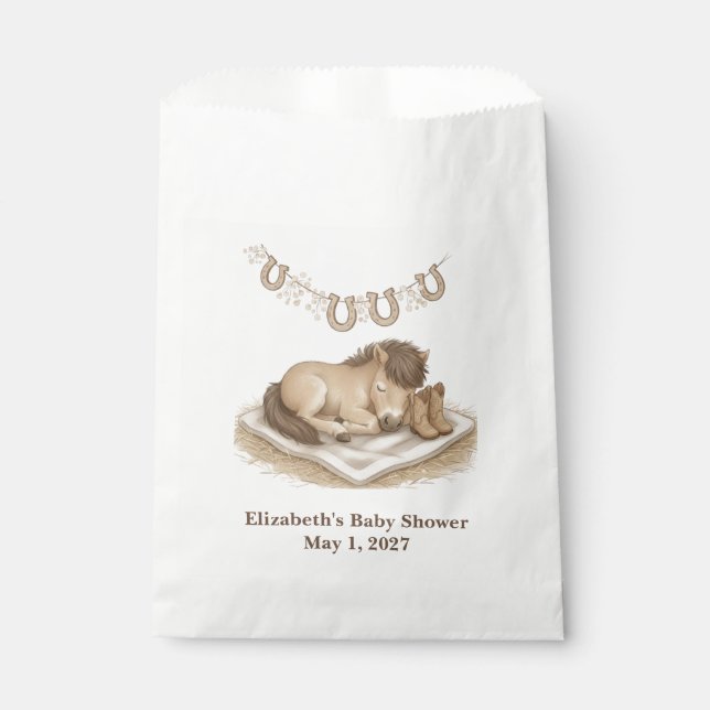Bolsa De Papel Baby Boots and Foal Western Baby Shower (Anverso)