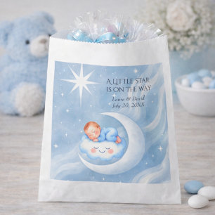 Bolsa De Papel Baby Boy Shower Invitan a la Moonlight Stars Water