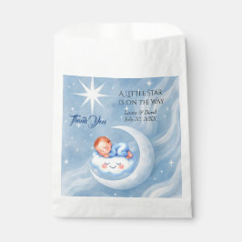 Bolsa De Papel Baby Boy Shower Invitan a la Moonlight Stars Water