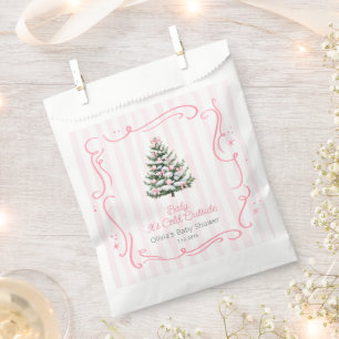 Bolsa De Papel Baby hace frío afuera Pink Winter Baby Shower