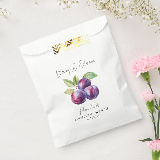 Bolsa De Papel Baby In Bloom l Plum Seed Baby Shower (Sellado)