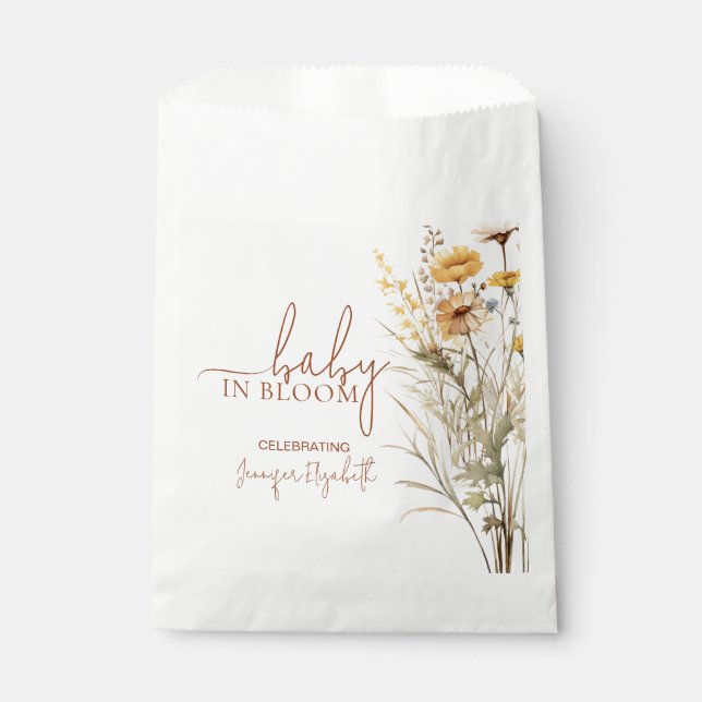 Bolsa De Papel Baby in Bloom Wildflower Baby Shower (Anverso)