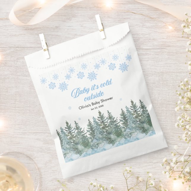 Bolsa De Papel Baby It's Cold Outside Winter Baby Shower (Cortado)