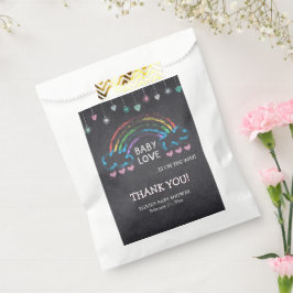 Bolsa De Papel Baby Love Chalkboard Hearts & Rainbow Baby Shower