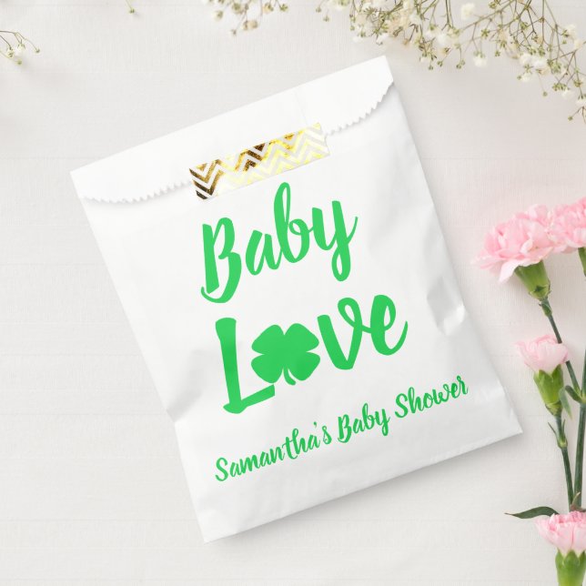Bolsa De Papel Baby Love Shamrock Baby Shower (Sellado)