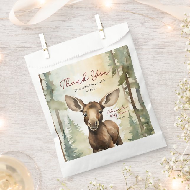 Bolsa De Papel Baby Moose Gender Neutral Baby Shower (Cortado)