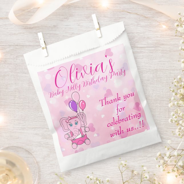 Bolsa De Papel Baby Nelly Birthday Party (Cortado)