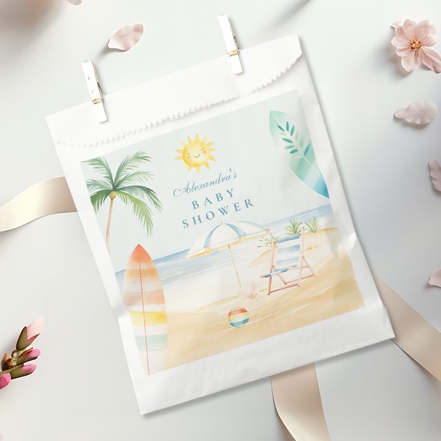 Bolsa De Papel Baby on Board Beach Surf Baby Shower (Subido por el creador)