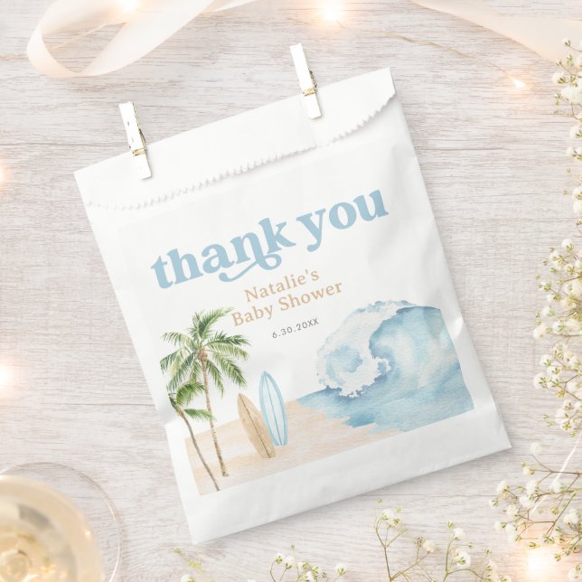 Bolsa De Papel Baby on Board Beach Surf Baby Shower (Cortado)