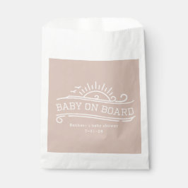 Bolsa De Papel Baby On Board Surfing Pink Baby Shower