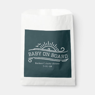 Bolsa De Papel Baby On Board Surfing Slate Blue Baby Shower