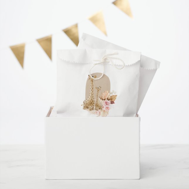 Bolsa De Papel Baby Pampas Pampas Grass Giraffe Baby Shower (Fiesta)