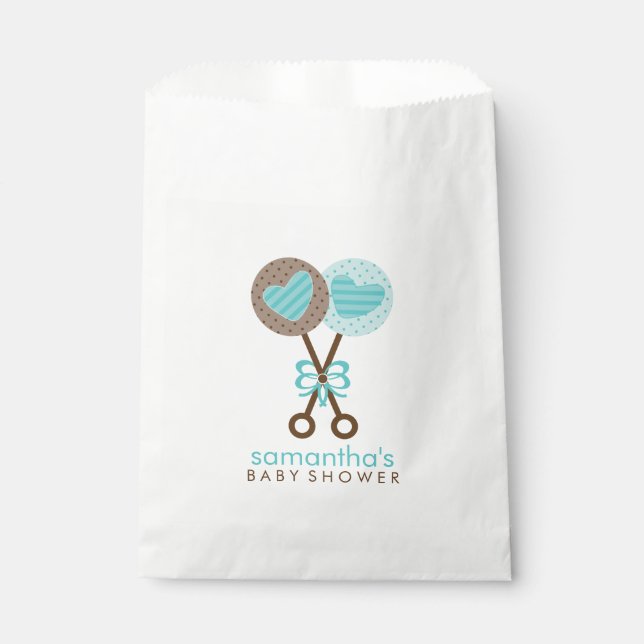 Bolsa De Papel Baby Rattles Twin Boys Baby Shower (Anverso)