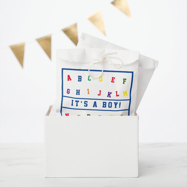 BOLSA DE PAPEL BABY SHOWER ABC (Fiesta)