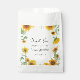 Bolsa De Papel Baby Shower amarillo elegante girasol sunny