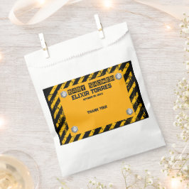 Bolsa De Papel Baby Shower amarillo y negro de construcción