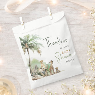 Bolsa De Papel Baby Shower: Animales de Safari Jungle Gracias