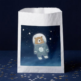 Bolsa De Papel Baby Shower astronauta del oso espacial azul