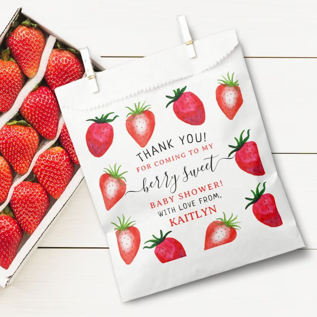 Bolsa De Papel Baby Shower Berry Sweet Strawberry (Subido por el creador)
