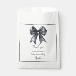 Bolsa De Papel Baby Shower Black Coquette Bow