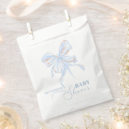 Bolsa De Papel Baby Shower Blue and Gold Bow Chick Boy