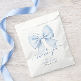 Bolsa De Papel Baby Shower Blue Bow It's a Boy Thank You
