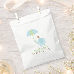 Bolsa De Papel Baby Shower Blue Elephant Boy