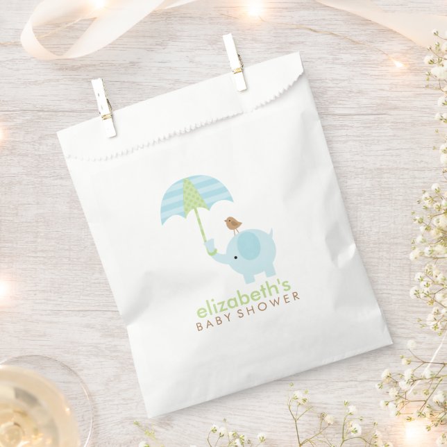 Bolsa De Papel Baby Shower Blue Elephant Boy (Cortado)