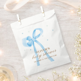 Bolsa De Papel Baby Shower Blue Simple Polka Dot