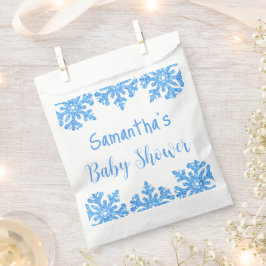 Bolsa De Papel Baby Shower Blue Snowflake Winboy Boy