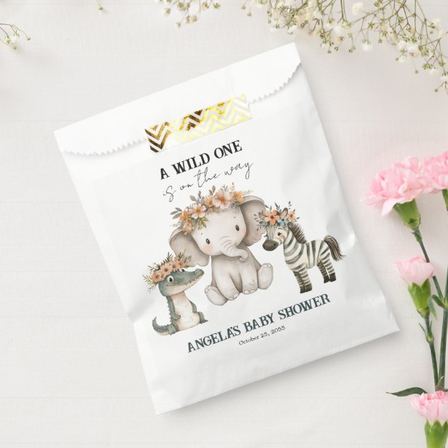 Bolsa De Papel Baby Shower Boho Safari (Sellado)