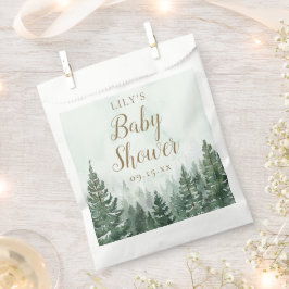 Bolsa De Papel Baby Shower Bosque de Pinos Rústicos