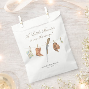 Bolsa De Papel Baby Shower Cazador Acuarela