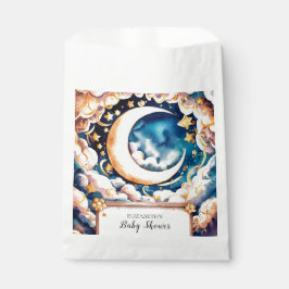 Bolsa De Papel Baby Shower Celestial de la Luna Encantada