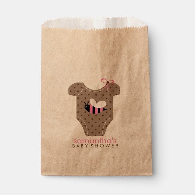 Bolsa De Papel Baby Shower Chica de Bee Outfit (Anverso)