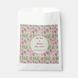 Bolsa De Papel Baby Shower Chica de Eucalyptus Peony Botánico