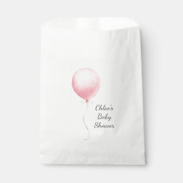 Bolsa De Papel Baby Shower Chica de globos rosados modernos